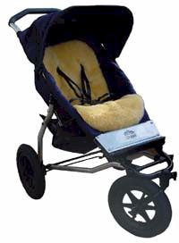 Lambskin Stroller Fleece pictured here on a Mountain Buggy because there aren't any Land Rover ATPs left to medel one on !  - click for larger image