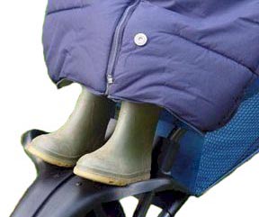 The base of the Snuggle Bag can be unzipped to allow wellies to poke through 